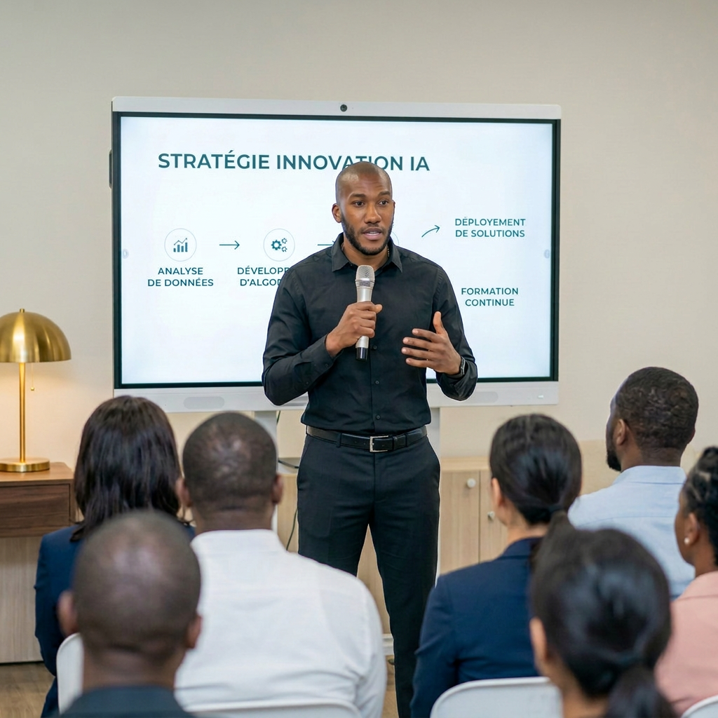 Jérémy François en conférence sur la stratégie innovation IA