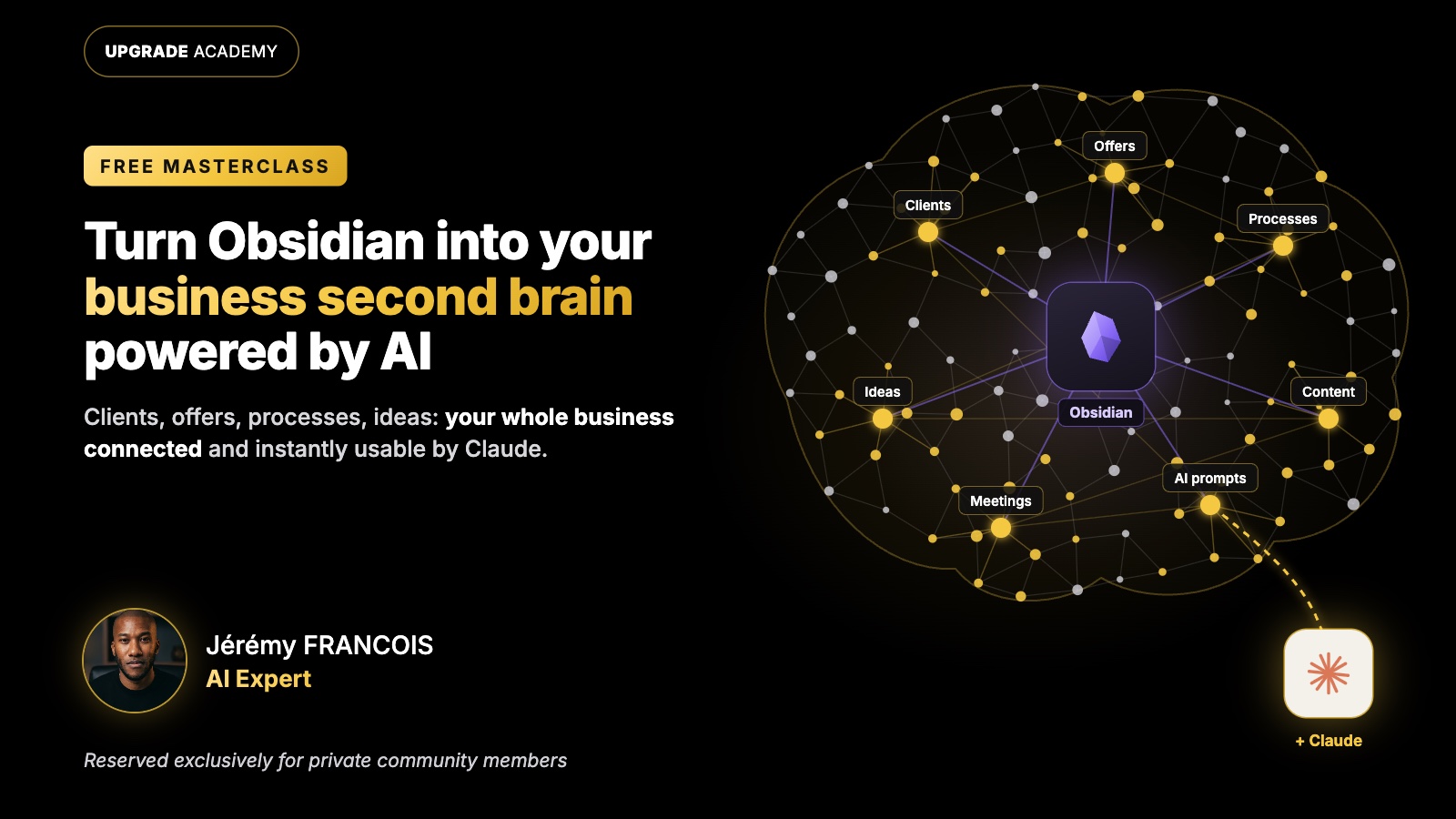 Obsidian Masterclass: turn Obsidian into your AI-powered business second brain, for community members
