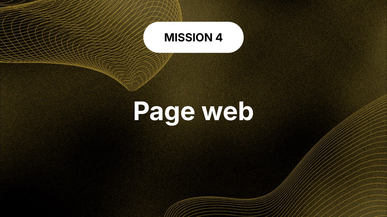 Carte-titre de la Mission 4 : Page web